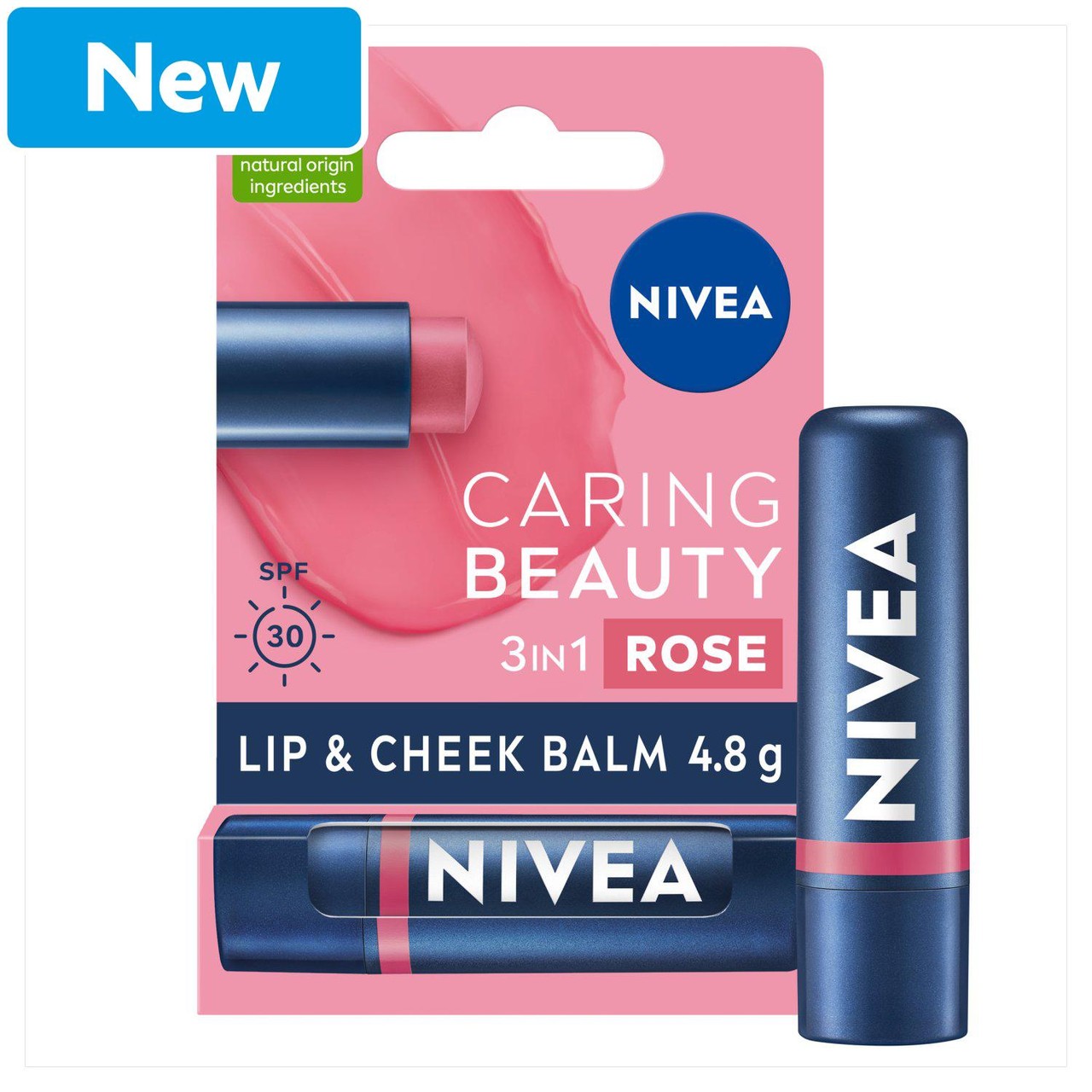 NIVEA Caring Beauty Rose Lip & Cheek Balm 4.8g