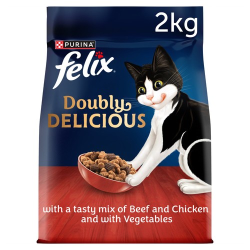 Felix Doubly Delicious Beef Chicken & Vegetables Dry Cat Food 