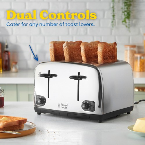 Russell Hobbs Stainless Steel 4 Slice Toaster
