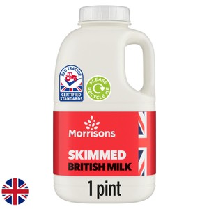 Morrisons Skimmed British Milk 1 Pint