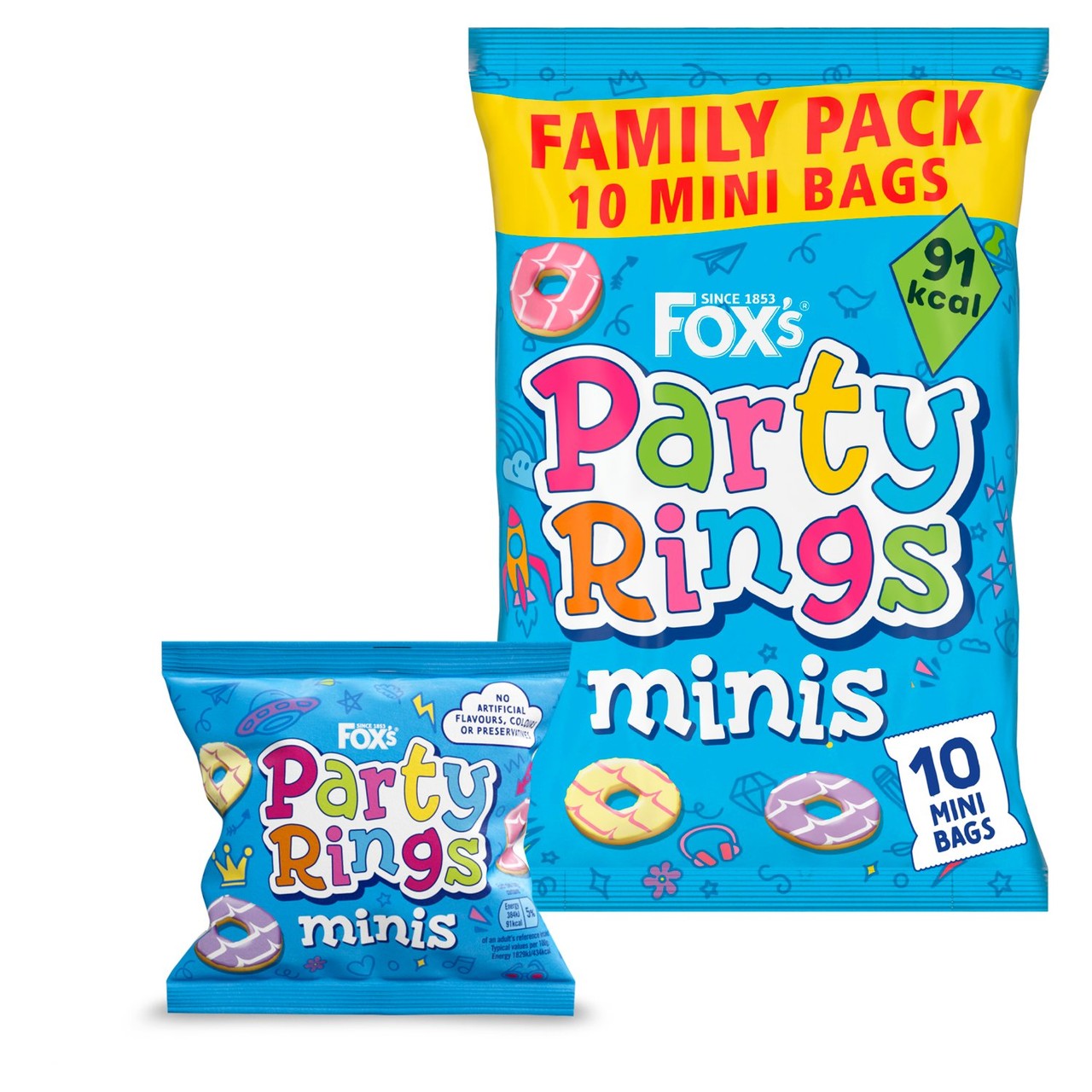 Fox's Party Rings Mini Bags Family Pack 10 x 21g