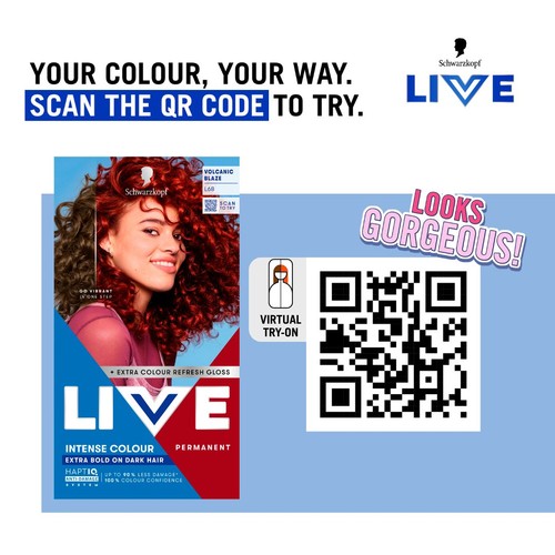 LIVE Intense Colour Permanent Hair Dye L68 Volcanic Blaze