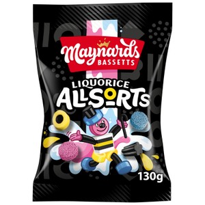 Maynards Bassetts Liquorice Allsorts Sweets Sharing Bag 130g
