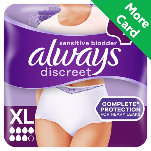 Always Discreet Underwear Incontinence Pants Plus XL 7 pack