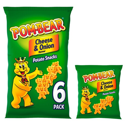 Pom-Bear Cheese & Onion Multipack Crisps 6 Pack