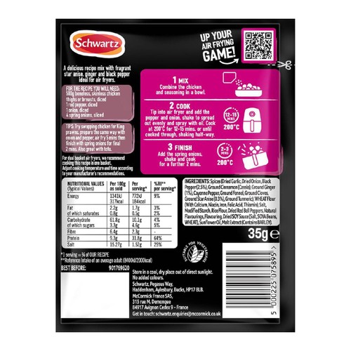 Schwartz Air Fry Chinese Salt & Pepper Chicken Recipe Mix 35g