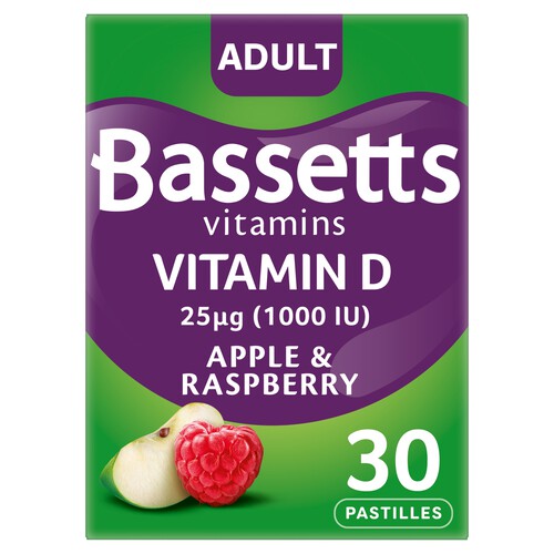 Bassetts Adult Vitamin D Apple & Raspberry 30s