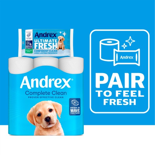 Andrex Ultimate Fresh Moist Toilet Tissue Hygiene Wipes 4 x 36