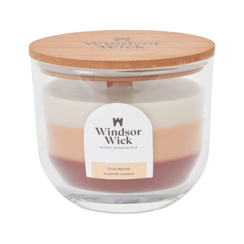 Home Style Windsor Wick Scented Cracking Wooden Wick Candle Oud Wood
