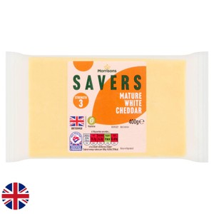 Morrisons Savers Mature White Cheddar  400g