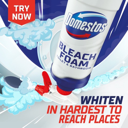 Domestos Bleach Foam Toilet and Bathroom Cleaner Spray 450ml