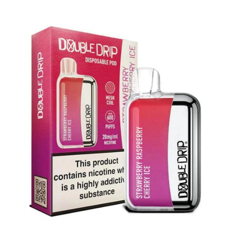 Double Drip Disposable Pod Strawberry Raspberry Cherry Ice 20mg