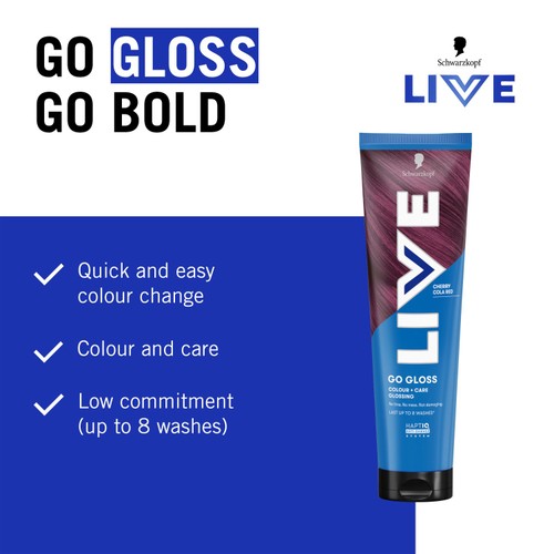 LIVE Go Gloss Temporary Hair Dye Glossing Cherry Cola Red