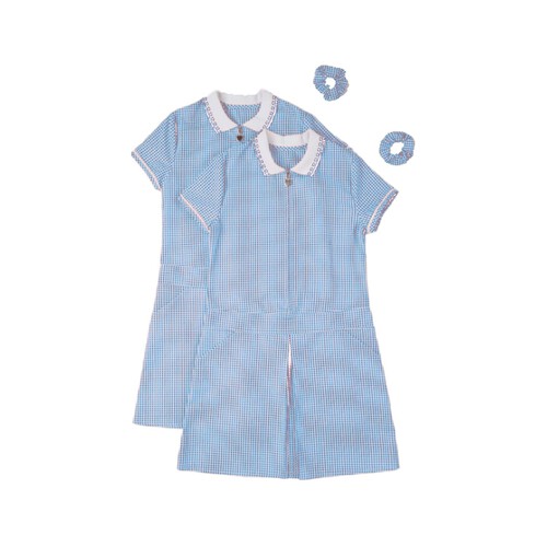 Nutmeg Sporty Gingham Blue Dress Age 5-6 Years 