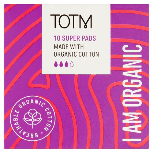 Totm Organic Cotton Super Flow Pads