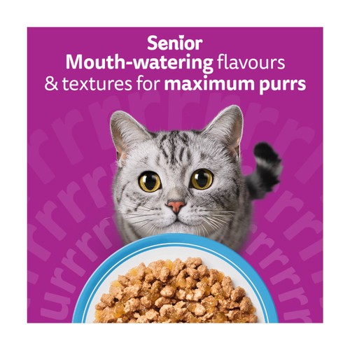 Whiskas Senior 11+ Fish Favourites Wet Cat Food Pouches in Jelly 12 x 85g