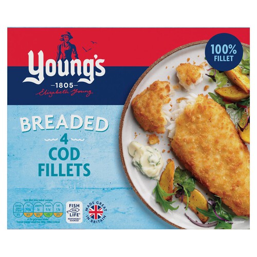 Young's 4 Breaded Cod Fillets 