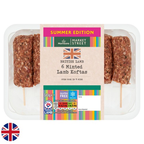 Morrisons British 6 Minted Lamb Koftas 340g