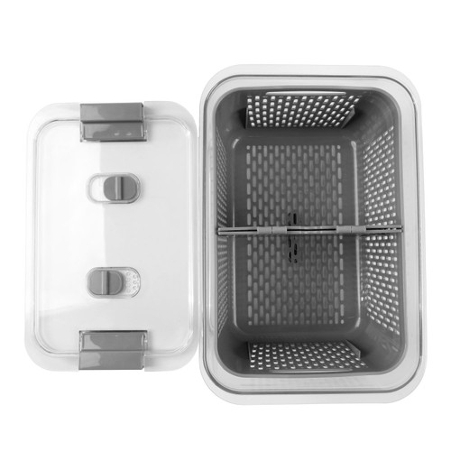 Nutmeg Home Fridge Storage With Drainer Large