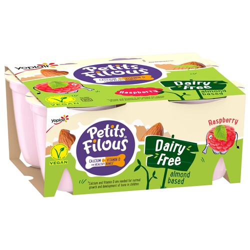 Petits Filous Kids Dairy Free Raspberry Yoghurt Pots 