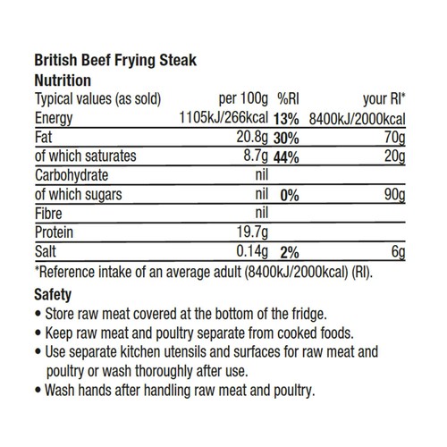 Morrisons British Beef Frying Steaks 1kg