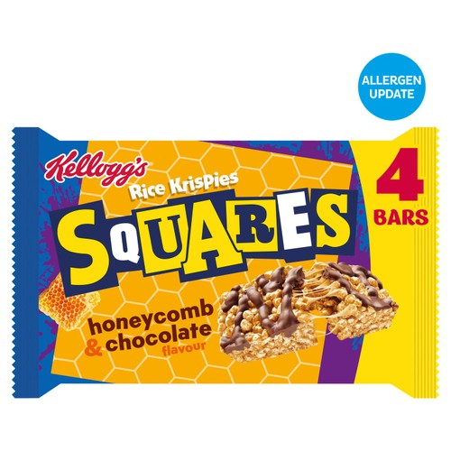 Kellogg's Rice Krispies Squares Honeycomb & Chocolate Cereal Bars 4x33g