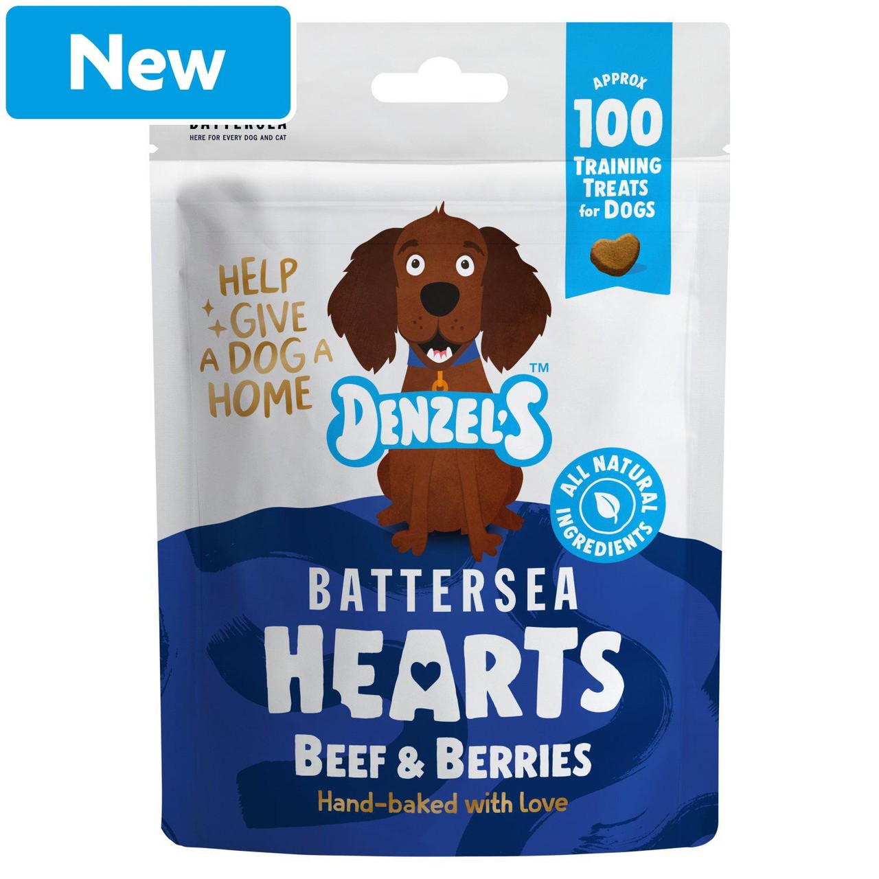 Denzel's Battersea Hearts Beef & Berries Dog Treats