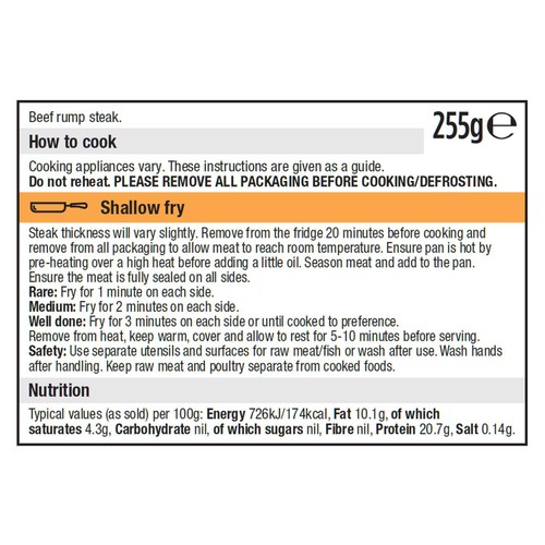 Morrisons The Best British Rump Steak 255G