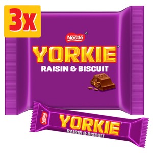 Yorkie Raisin & Biscuit Milk Chocolate Bar Multipack x3 46g