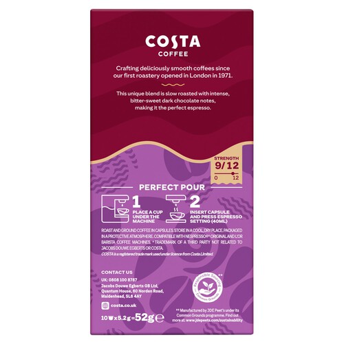 Costa Intense Dark Roast Capsules 