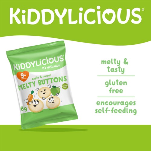 Kiddylicious Apple & Carrot Melty Buttons Baby Snacks