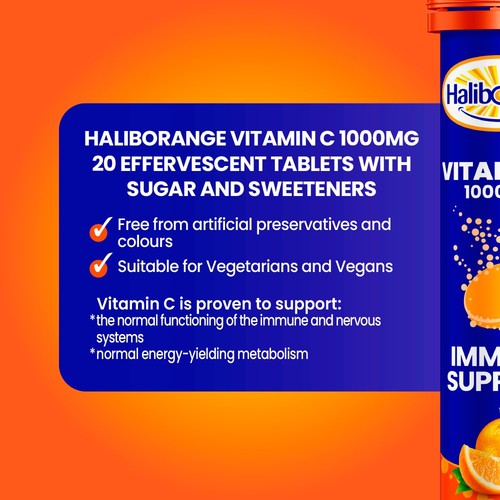Haliborange Vit C Effervescent 1000mg 20's Orange