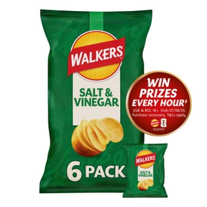 Walkers Salt & Vinegar Multipack Crisps 6 x 25g