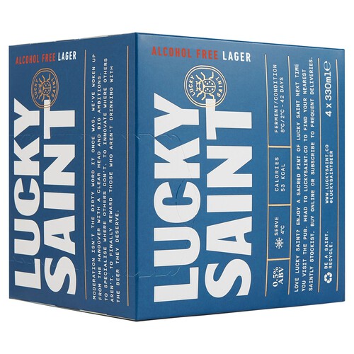 Lucky Saint Unfiltered Alcohol Free Lager Can