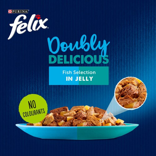 Felix Doubly Delicious Fish Selection in Jelly Wet Cat Food 