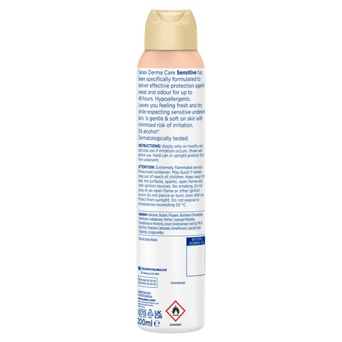 Sanex Derma Care Sensitive 48-Hour Antiperspirant Spray Deodorant 200ml