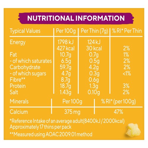 Ryvita Thins Three Cheese Flatbread Crackers