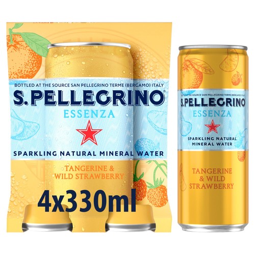 San Pellegrino Essenza Sparkling Water Tangerine & Strawberry 4x330ml