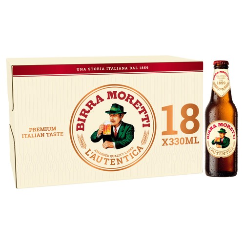 Birra Moretti Lager Beer Bottles 18x330ml