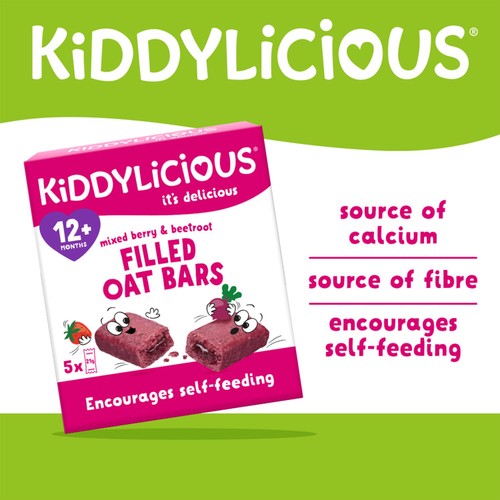 Kiddylicious Berry & Beetroot Filled Oat Bars 12+ Months 5 x 21g (105g)