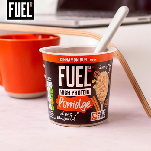 FUEL10K High Protein Cinnamon Bun Porridge Oat Cereal Pot 70g