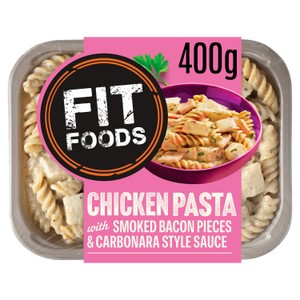 Fit Foods Chicken Pasta With Smoked Bacon & Carbonara Style Sauce 400g