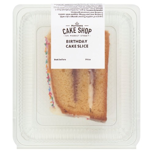 Morrisons birthday cake slice