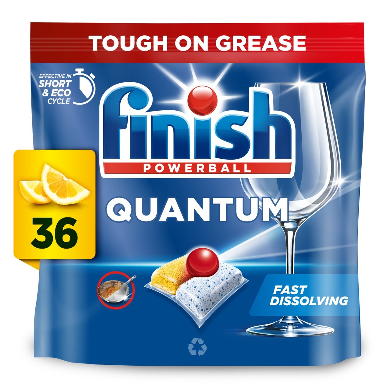 Finish Quantum All In One Dishwashing Tablets Lemon