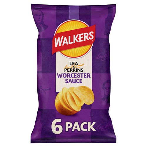 Walkers Worcester Sauce Crisps With Lea And Perrins 6x25g