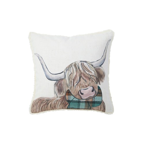 Nutmeg Home Highland Cow Cushion