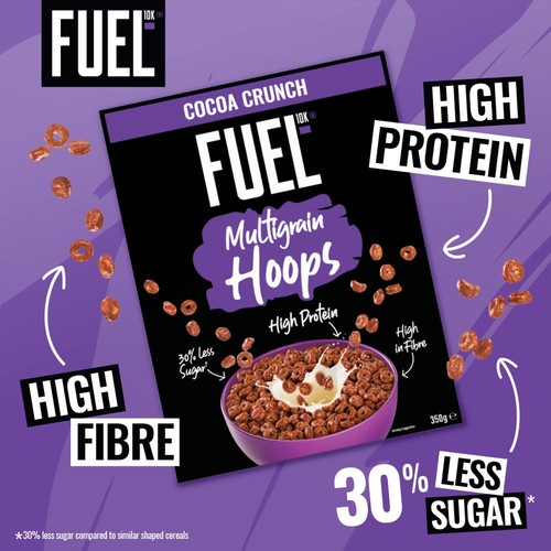 Fuel10k Multigrain Hoops Chocolate Cereal 350g 