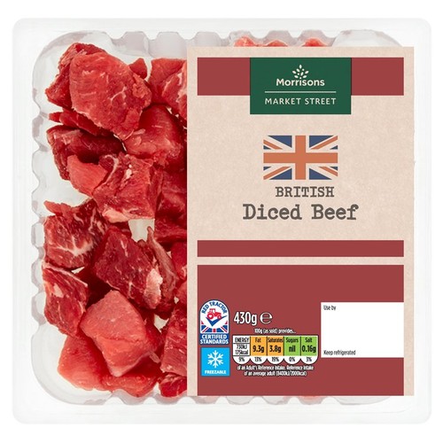 Morrisons British Diced Beef 430g