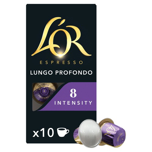 L'OR Espresso Lungo Profondo Coffee Pods x10 Intensity 8