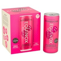 Equinox Organic Kombucha Raspberry & Elderflower Sparkling 4 x 250ml